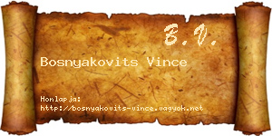 Bosnyakovits Vince névjegykártya